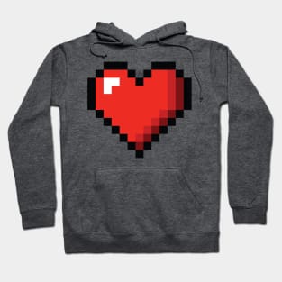 8-bit Pixel Heart or Video Game Health Heart Hoodie